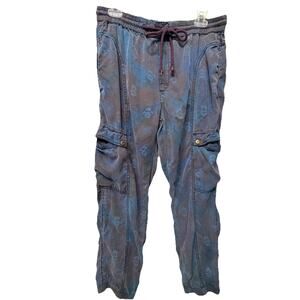 Anthropologie Women’s Navy Floral Joggers W. Cargo Pockets - Size Medium